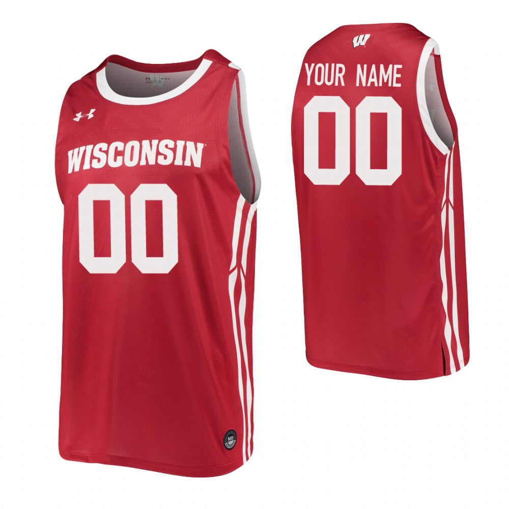 Wisconsin Badgers Custom Red Replica Basketball Jersey