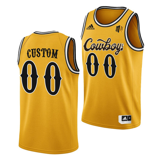 Wyoming Cowboys Custom Gold Basketball Jersey