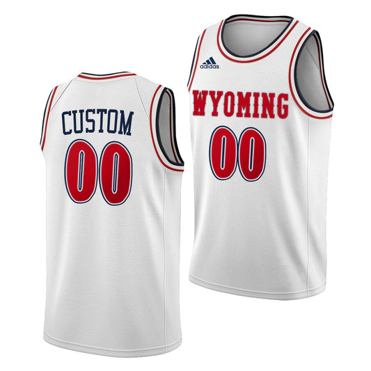 Wyoming Cowboys Custom White Alternate Basketball Jersey