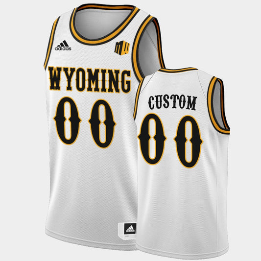 Wyoming Cowboys Custom White Basketball Jersey