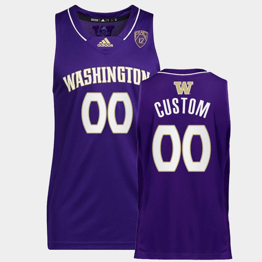 Washington Huskies Custom Purple Basketball Jersey