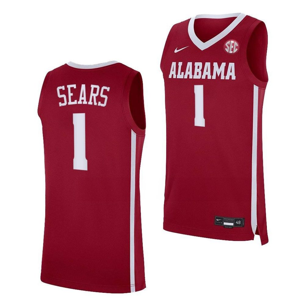 Alabama Crimson Tide Mark Sears Red Basketball Jersey
